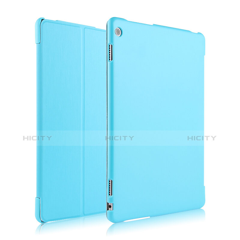 Funda de Cuero Cartera con Soporte L04 para Huawei MediaPad M3 Lite 10.1 BAH-W09 Azul Cielo