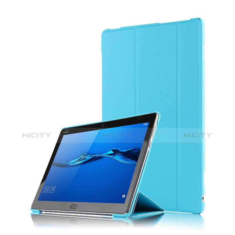 Funda de Cuero Cartera con Soporte L04 para Huawei MediaPad M3 Lite 10.1 BAH-W09 Azul Cielo