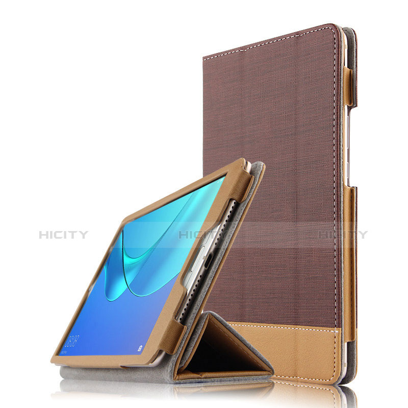 Funda de Cuero Cartera con Soporte L04 para Huawei MediaPad M5 8.4 SHT-AL09 SHT-W09 Marron