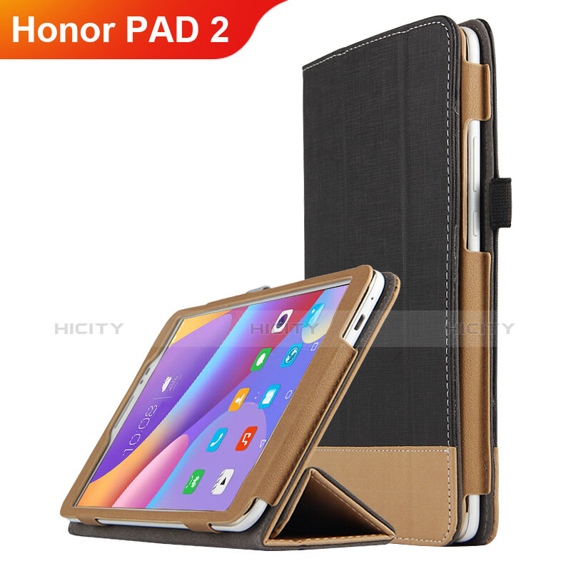 Funda de Cuero Cartera con Soporte L05 para Huawei Honor Pad 2 Negro