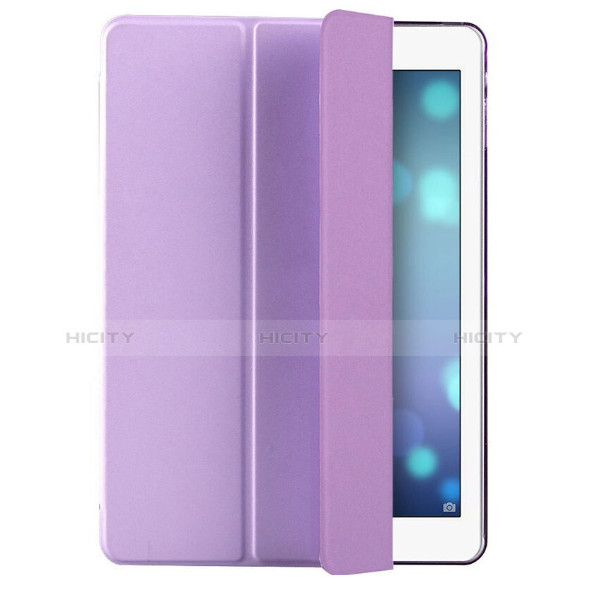 Funda de Cuero Cartera con Soporte L06 para Apple iPad Mini 2 Morado