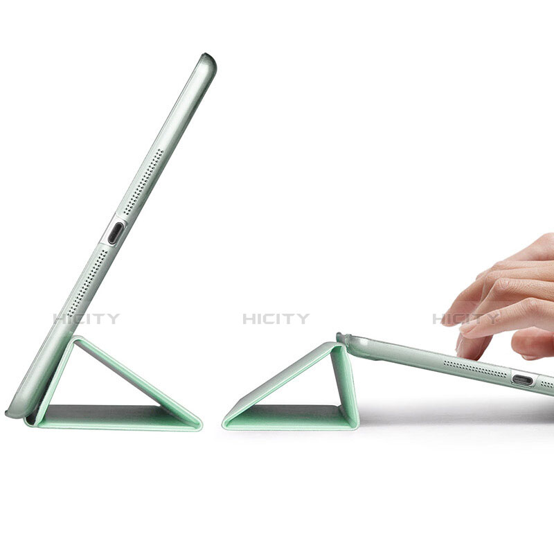 Funda de Cuero Cartera con Soporte L06 para Apple iPad Mini 2 Verde