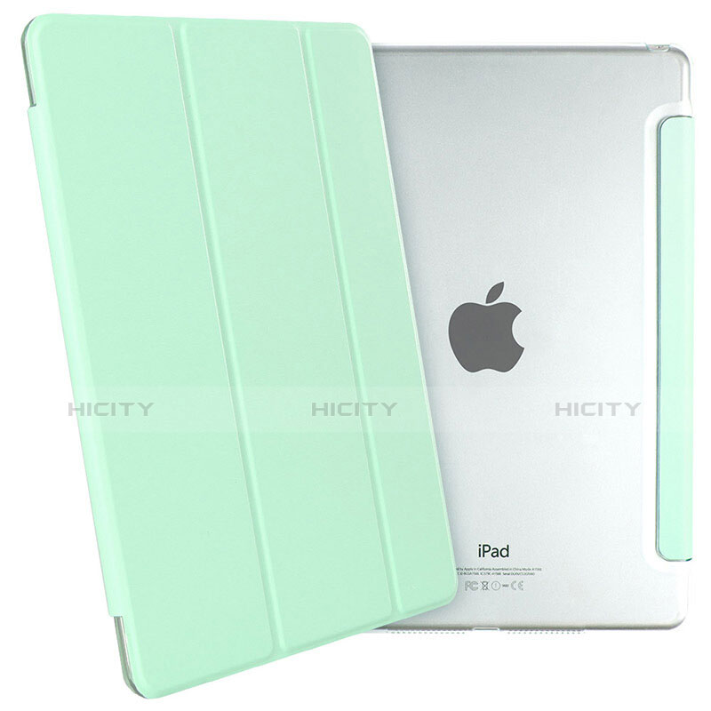 Funda de Cuero Cartera con Soporte L06 para Apple iPad Mini 3 Verde