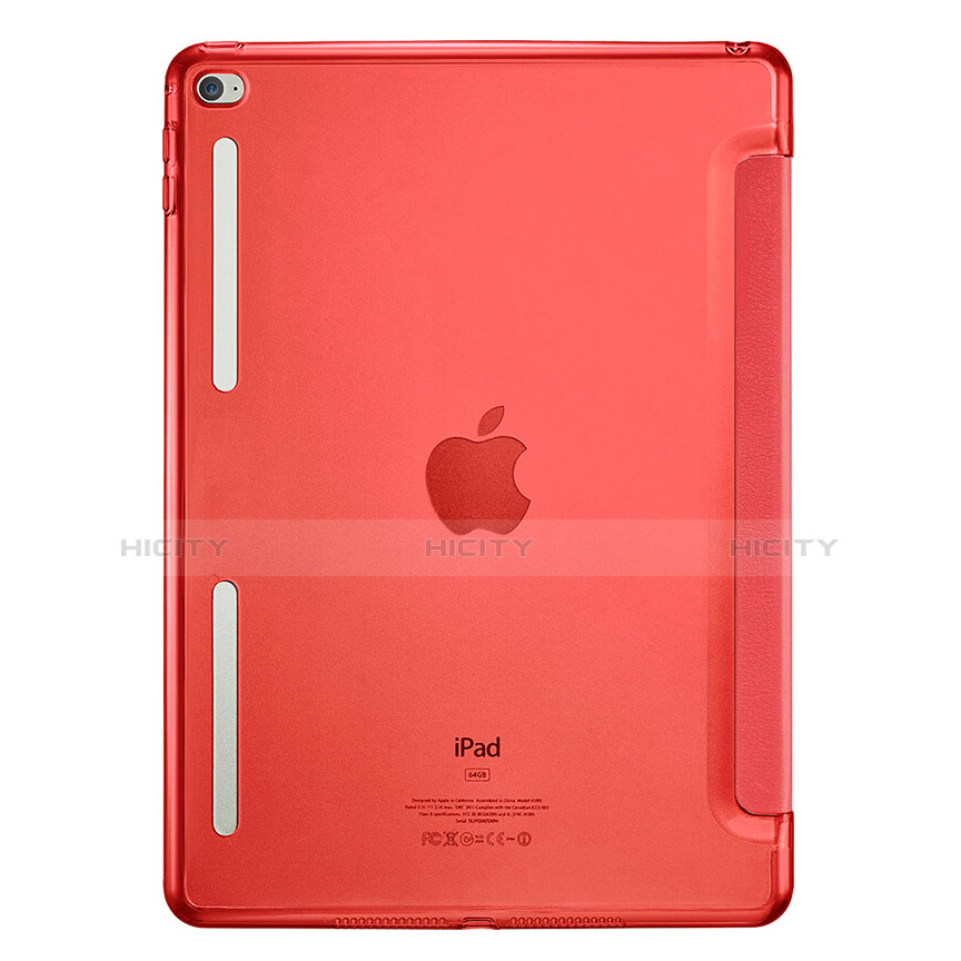 Funda de Cuero Cartera con Soporte L06 para Apple iPad Mini 4 Rojo