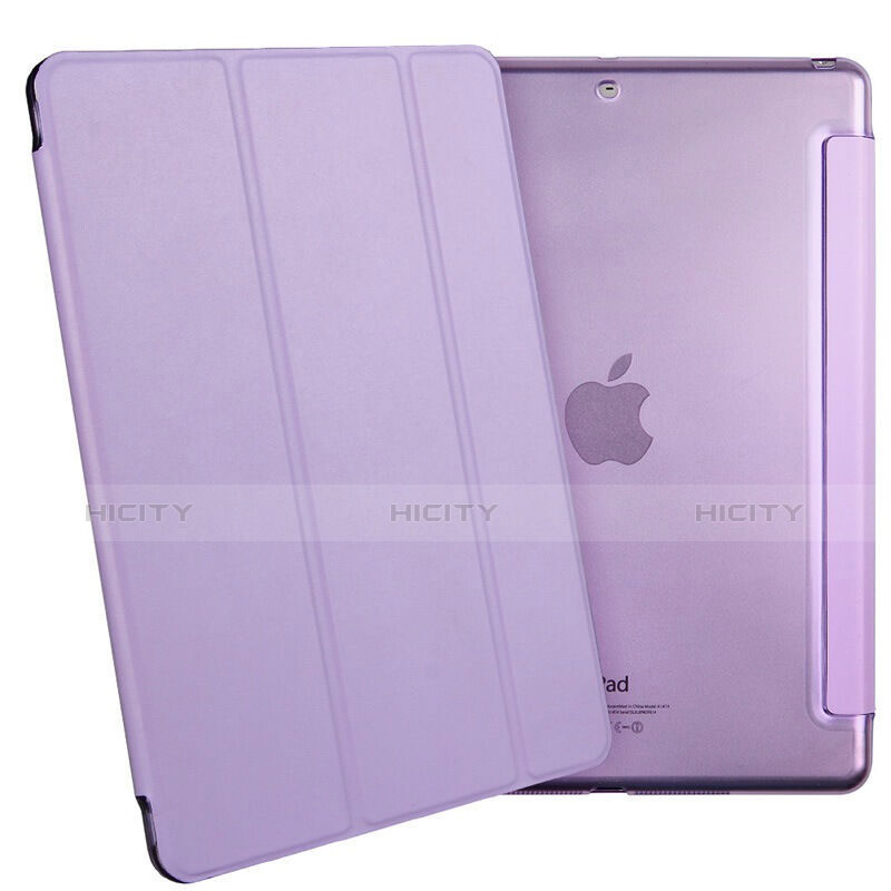 Funda de Cuero Cartera con Soporte L06 para Apple iPad Mini Morado