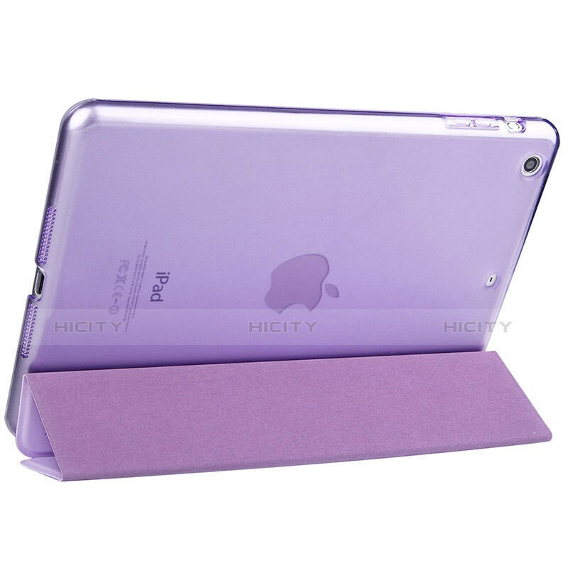 Funda de Cuero Cartera con Soporte L06 para Apple iPad Mini Morado