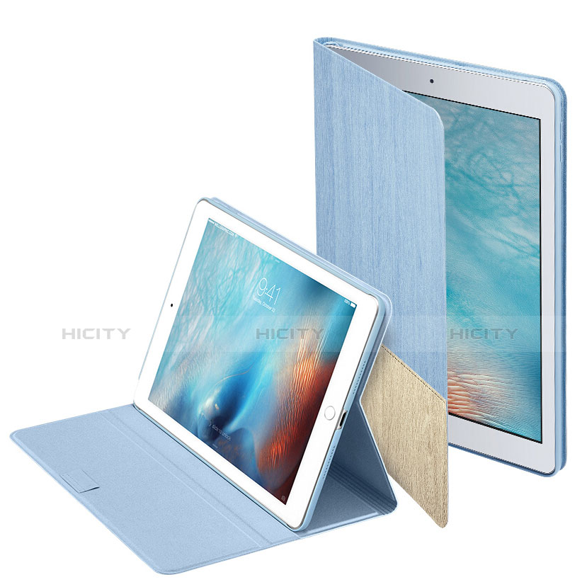Funda de Cuero Cartera con Soporte L06 para Apple iPad Pro 10.5 Azul Cielo