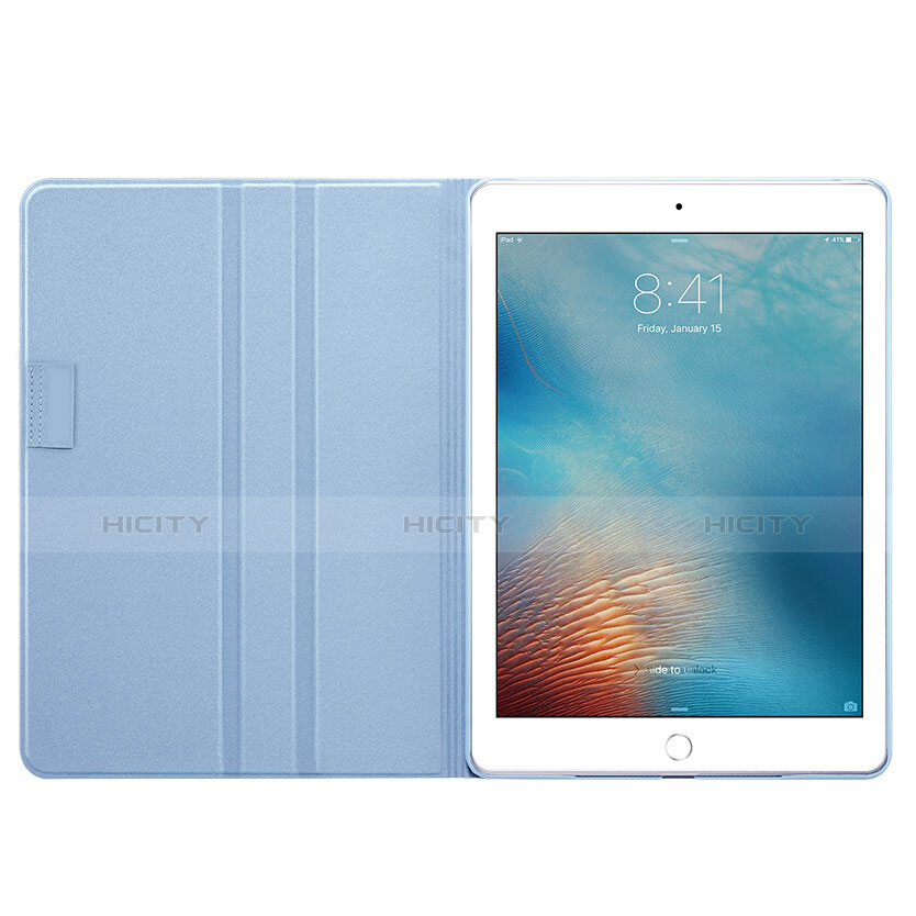 Funda de Cuero Cartera con Soporte L06 para Apple iPad Pro 10.5 Azul Cielo