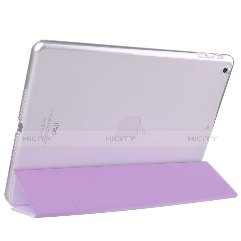 Funda de Cuero Cartera con Soporte L07 para Apple iPad Mini 2 Morado