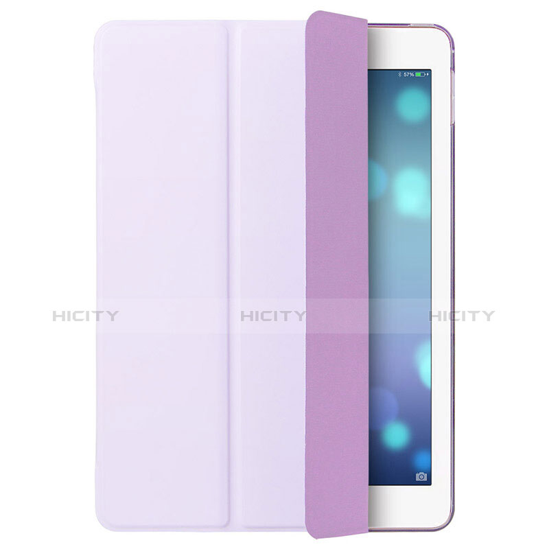 Funda de Cuero Cartera con Soporte L07 para Apple iPad Mini Morado