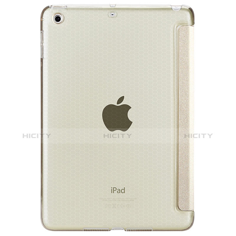 Funda de Cuero Cartera con Soporte L08 para Apple New iPad 9.7 (2017) Oro