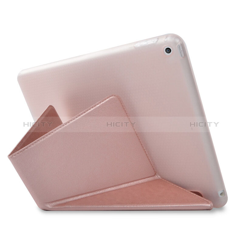 Funda de Cuero Cartera con Soporte L08 para Apple New iPad 9.7 (2018) Oro Rosa