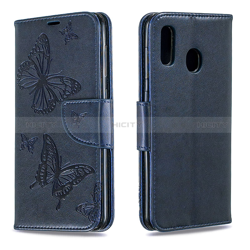 Funda de Cuero Cartera con Soporte Mariposa Carcasa B01F para Samsung Galaxy A20