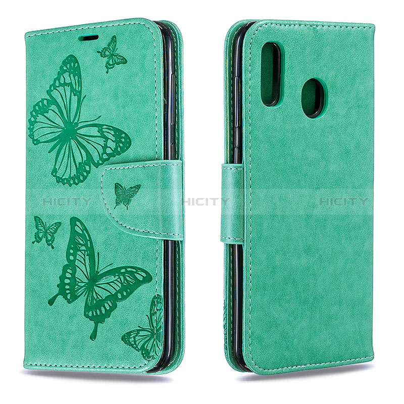 Funda de Cuero Cartera con Soporte Mariposa Carcasa B01F para Samsung Galaxy A20