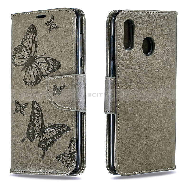 Funda de Cuero Cartera con Soporte Mariposa Carcasa B01F para Samsung Galaxy A20