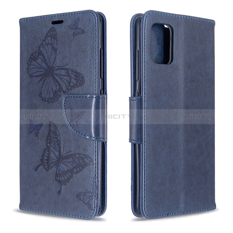 Funda de Cuero Cartera con Soporte Mariposa Carcasa B01F para Samsung Galaxy A51 5G Azul