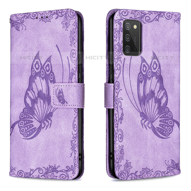 Funda de Cuero Cartera con Soporte Mariposa Carcasa B02F para Samsung Galaxy M02s