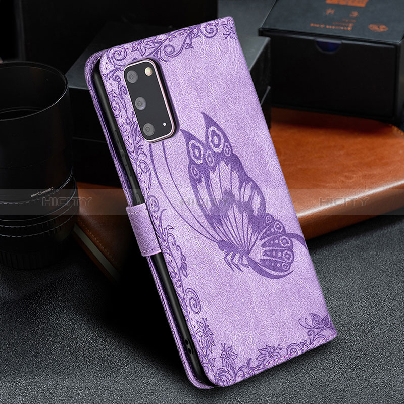 Funda de Cuero Cartera con Soporte Mariposa Carcasa B02F para Samsung Galaxy S20 5G