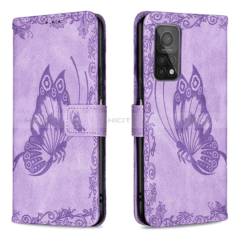 Funda de Cuero Cartera con Soporte Mariposa Carcasa B02F para Xiaomi Mi 10T 5G