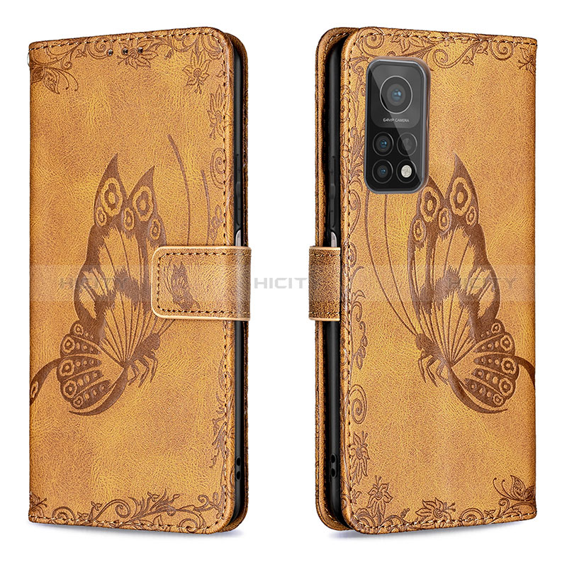 Funda de Cuero Cartera con Soporte Mariposa Carcasa B02F para Xiaomi Mi 10T Pro 5G