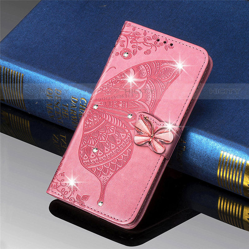 Funda de Cuero Cartera con Soporte Mariposa Carcasa L01 para Xiaomi Mi 11 5G Rosa Roja
