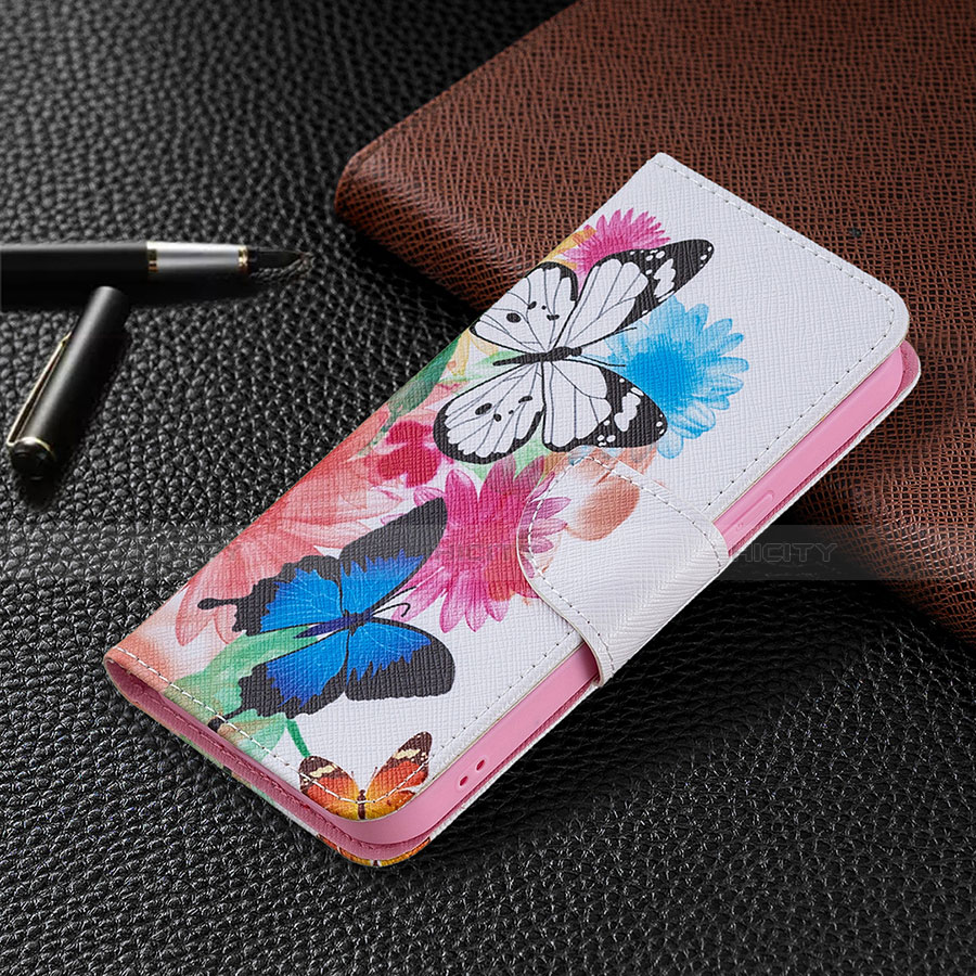 Funda de Cuero Cartera con Soporte Mariposa Carcasa L03 para Apple iPhone 13 Pro Max Rosa