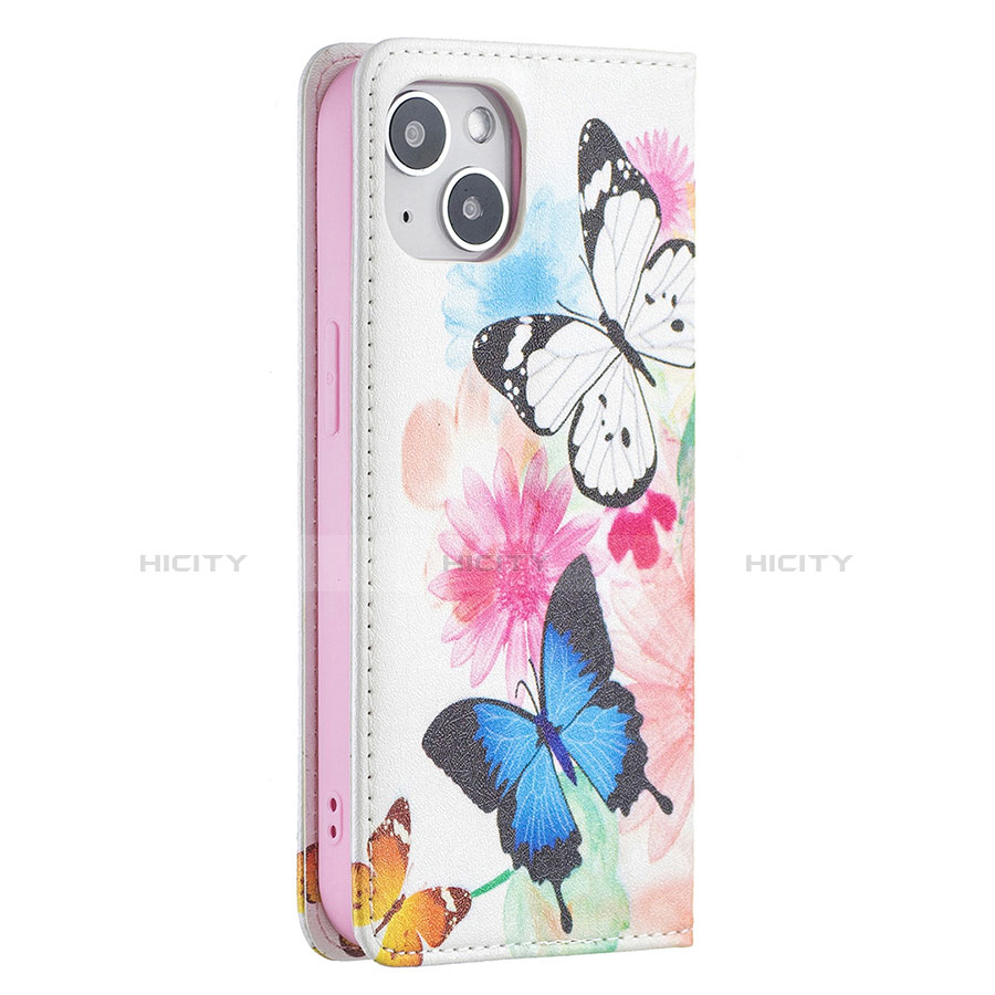 Funda de Cuero Cartera con Soporte Mariposa Carcasa para Apple iPhone 14 Plus Rosa