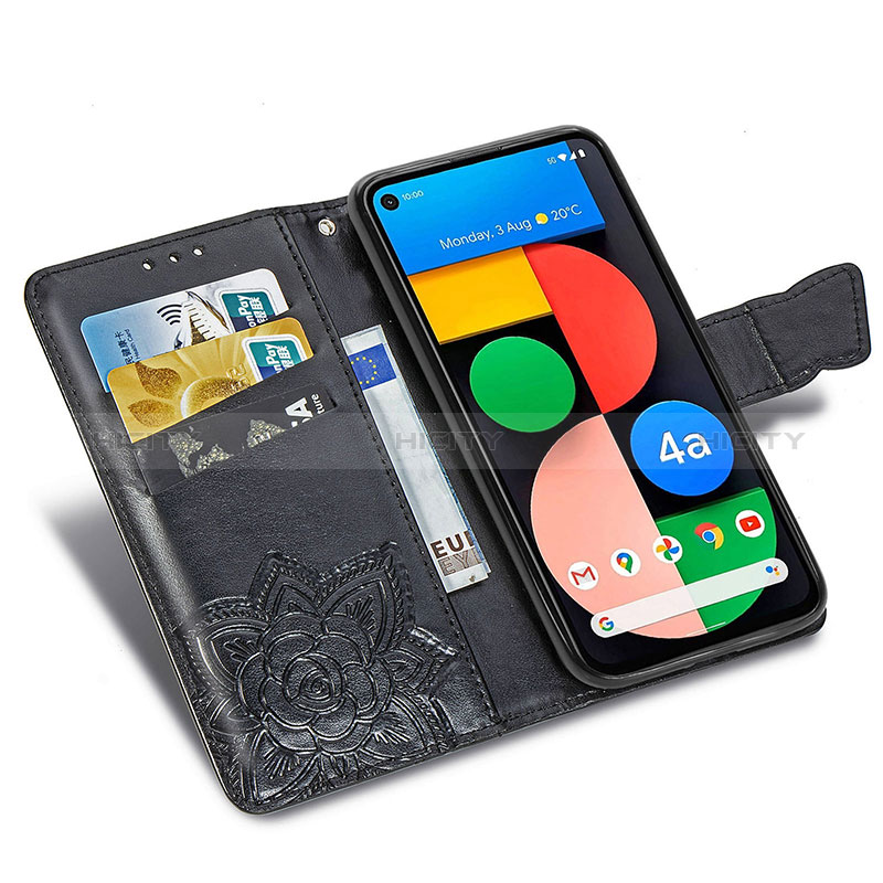 Funda de Cuero Cartera con Soporte Mariposa Carcasa para Google Pixel 4a 5G