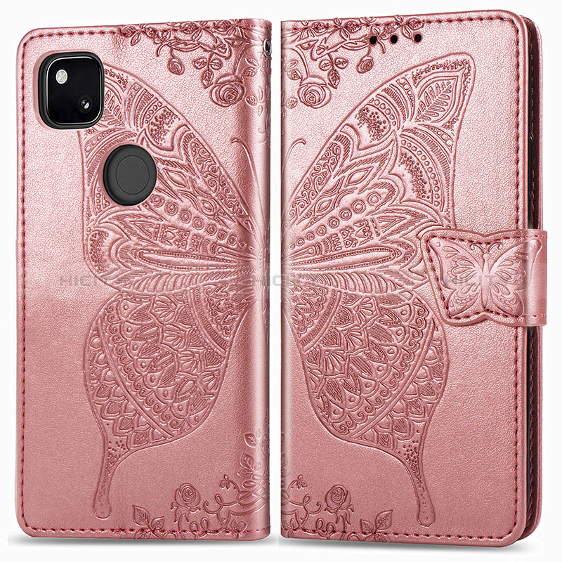 Funda de Cuero Cartera con Soporte Mariposa Carcasa para Google Pixel 4a