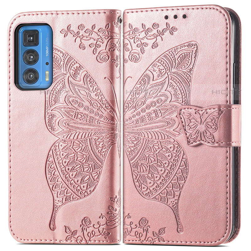 Funda de Cuero Cartera con Soporte Mariposa Carcasa para Motorola Moto Edge 20 Pro 5G