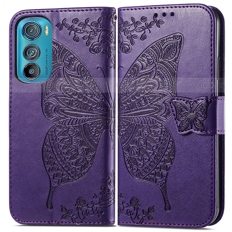 Funda de Cuero Cartera con Soporte Mariposa Carcasa para Motorola Moto Edge 30 5G