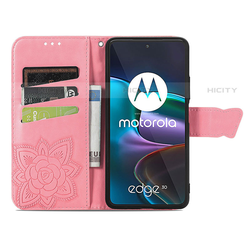 Funda de Cuero Cartera con Soporte Mariposa Carcasa para Motorola Moto Edge 30 5G