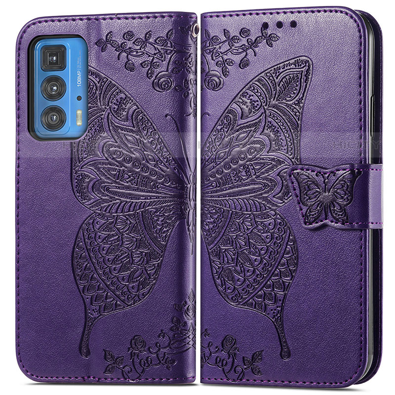 Funda de Cuero Cartera con Soporte Mariposa Carcasa para Motorola Moto Edge S Pro 5G