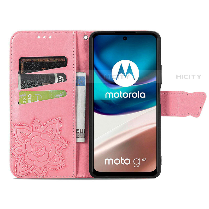 Funda de Cuero Cartera con Soporte Mariposa Carcasa para Motorola Moto G42