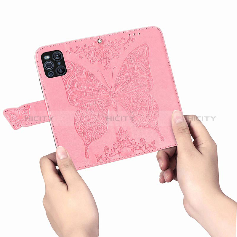 Funda de Cuero Cartera con Soporte Mariposa Carcasa para Oppo Find X3 5G