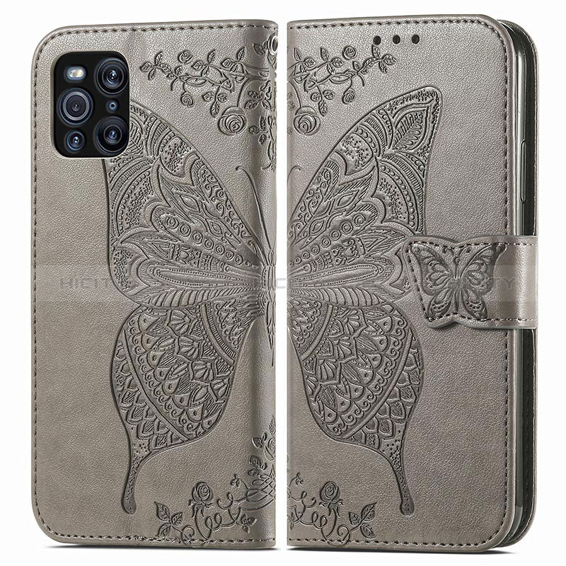 Funda de Cuero Cartera con Soporte Mariposa Carcasa para Oppo Find X3 5G