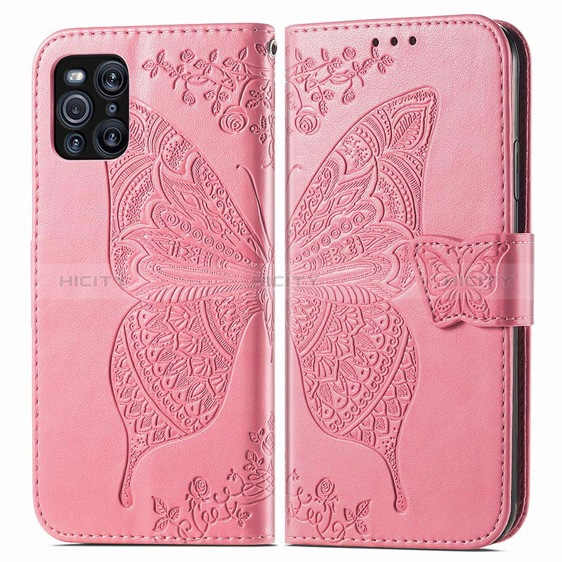 Funda de Cuero Cartera con Soporte Mariposa Carcasa para Oppo Find X3 5G