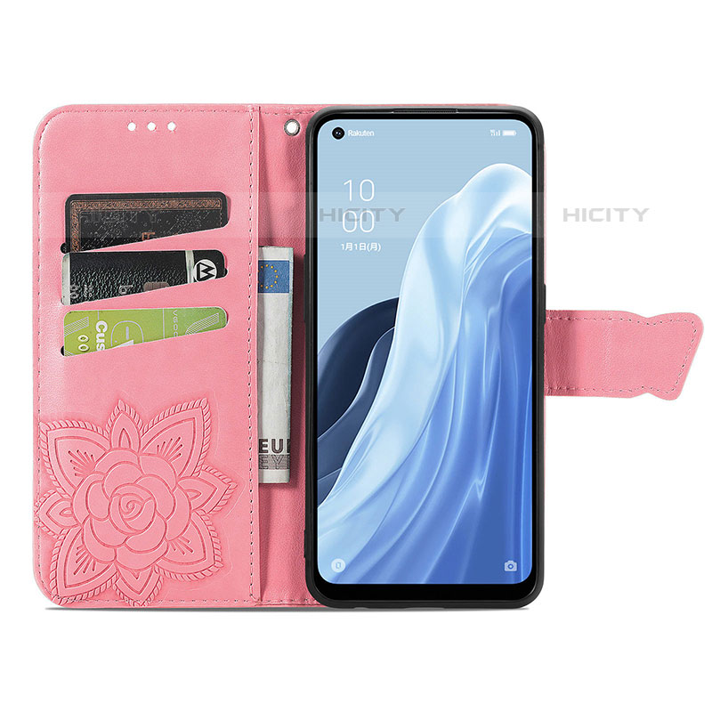 Funda de Cuero Cartera con Soporte Mariposa Carcasa para Oppo Reno7 A