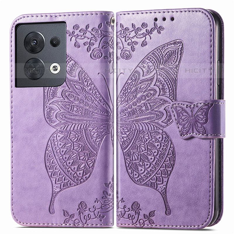 Funda de Cuero Cartera con Soporte Mariposa Carcasa para Oppo Reno9 5G