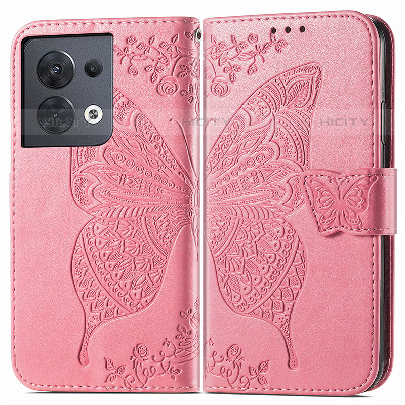 Funda de Cuero Cartera con Soporte Mariposa Carcasa para Oppo Reno9 5G