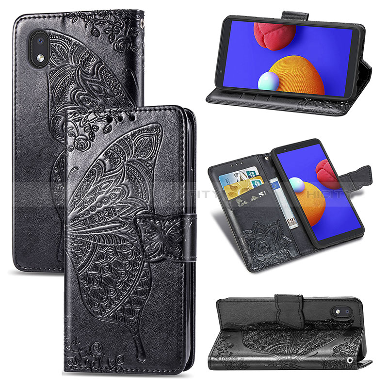 Funda de Cuero Cartera con Soporte Mariposa Carcasa para Samsung Galaxy A01 Core