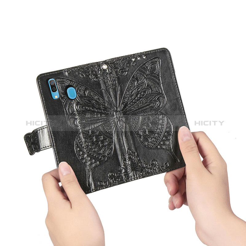 Funda de Cuero Cartera con Soporte Mariposa Carcasa para Samsung Galaxy M10S