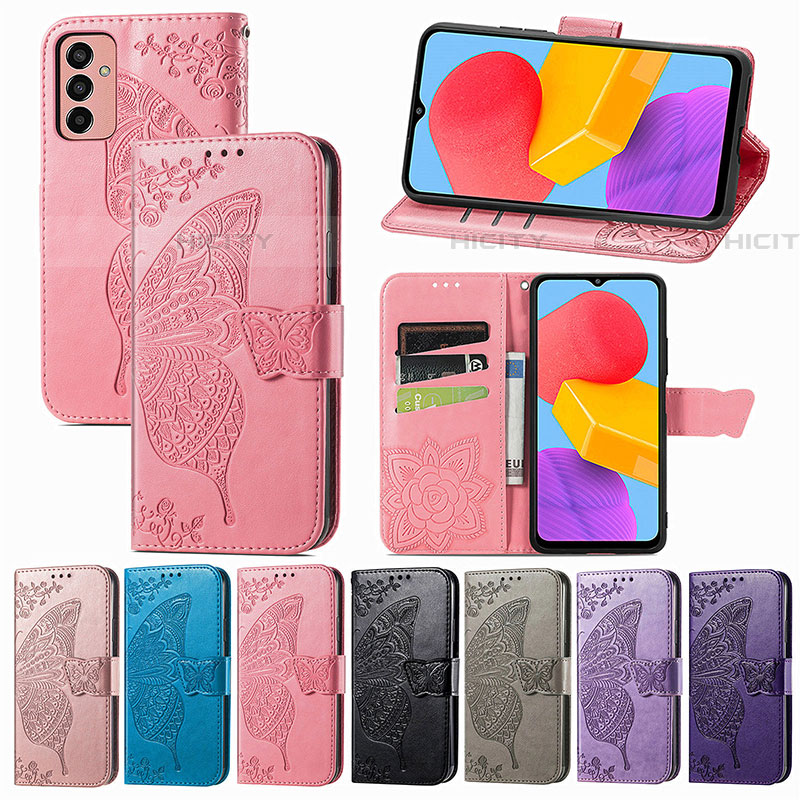 Funda de Cuero Cartera con Soporte Mariposa Carcasa para Samsung Galaxy M13 4G