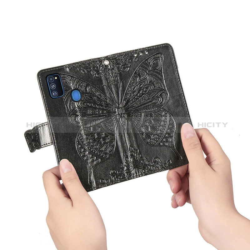 Funda de Cuero Cartera con Soporte Mariposa Carcasa para Samsung Galaxy M21