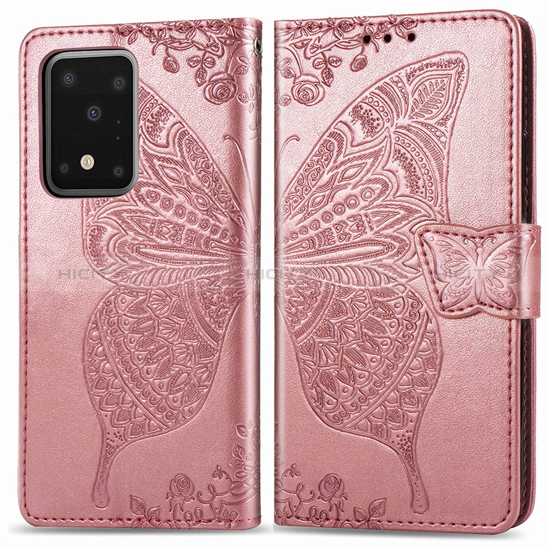 Funda de Cuero Cartera con Soporte Mariposa Carcasa para Samsung Galaxy S20 Ultra Rosa