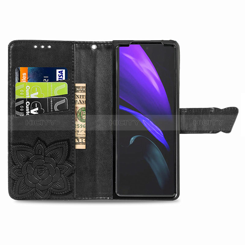 Funda de Cuero Cartera con Soporte Mariposa Carcasa para Samsung Galaxy Z Fold2 5G