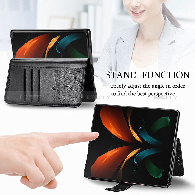 Funda de Cuero Cartera con Soporte Mariposa Carcasa para Samsung Galaxy Z Fold3 5G