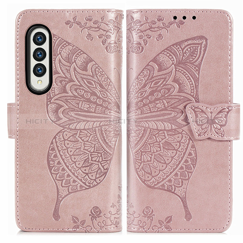 Funda de Cuero Cartera con Soporte Mariposa Carcasa para Samsung Galaxy Z Fold3 5G