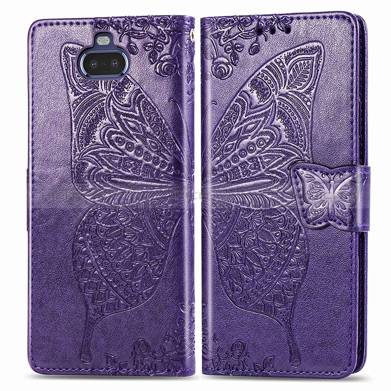 Funda de Cuero Cartera con Soporte Mariposa Carcasa para Sony Xperia 8 Lite