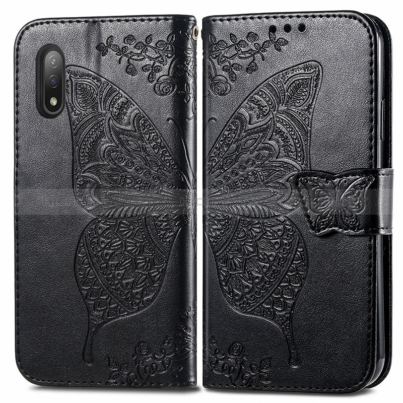 Funda de Cuero Cartera con Soporte Mariposa Carcasa para Sony Xperia Ace II Negro